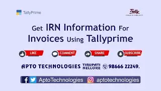 Get IRN Information For Invoices in Tallyprime