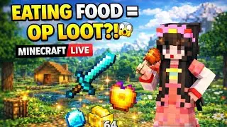 Eating Food = OP Loot?! 😳 | #Minecraft #Live