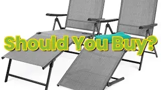 Best Choice Products Set of 2 Outdoor Adjustable Folding Steel Textiline Chaise Reclining Lounge