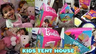 My baby is obsessed with her new Barbie Play House Tent🏡💖|Unboxing & Assembling VLOG | Made for Kids