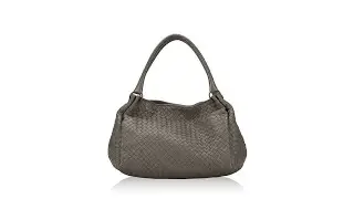 Bottega Veneta Nappa Intrecciato Parachute Bag Grey