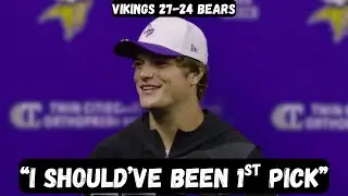 J.J. McCarthy calls Caleb Williams A BUST after comeback win - PostGame Interview - Vikings vs Bears