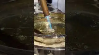 Person makes a bismuth crystal using a flower lace agate!