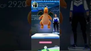 Crazy Team Mystic Level 10 gym of Dragonites; Pokemon Go.