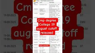 allahabad university affiliated cmp degree College 19 august cutoff released cuet UG 2025 #allahabad