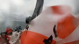 Waves and a 25 knot Puff launch the kite while on a Breeze