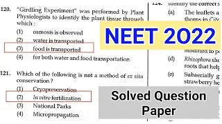 NEET 2022 - Solved Question paper (Answer key )