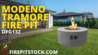Modeno Tramore Grey Round Concrete Fire Pit Table OFG132 | Fire Pit Stock