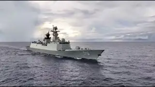 Chinese Navy frigate conducts emergency response drill