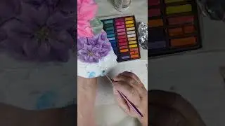 Ceramic Painting with Chalk Soft Pastels Christmas Holiday Pointsetta Tree Chalking Bisque PART 2