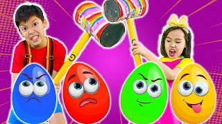 Surprise Eggs When Mom's Away Song | Hokie Pokie Kids Videos