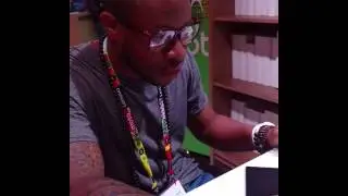 Damilolaartist Drawing on the Lenovo Yogabook at MWC2017