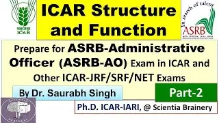 ICAR-Structure and Functions for ASRB-AO 2021 (Part-2)(ASRB-Administrative Officer) Exam/ICAR Exams