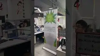 Motorized Electric Scroll Roll Up Banner Stand  #display #advertising #banner