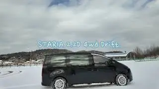 스타리아 디젤 4WD 눈길 주행 드리프트.