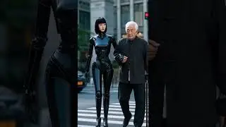 Robot girl meet old man for love #robot #love #aivideo #ai #howtoai #robotics