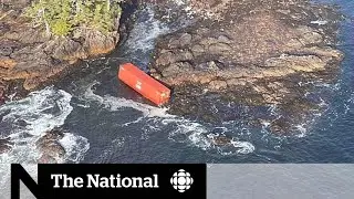 Containers that went overboard wash ashore on Vancouver Island