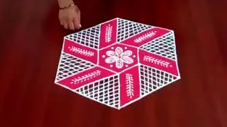 Beautiful rangoli design # 7 dots rangoli # padi kolam # pulli kolam collections....