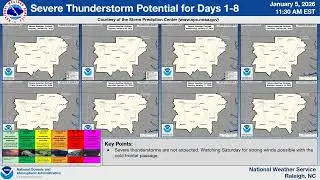NWS Raleigh routing weekly weather briefing for the period Jan 5 - Jan 11