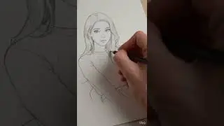 A calm girl portrait drawn with soft pencil strokes ✏️🤍  Every line tells a quiet story