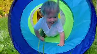 Kids Play Tunnel Tent for Toddlers, Colorful Pop Up Crawl Tunnel Toy for Baby and Pet, Moncoland