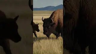 #Bison Family on Prairie