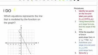 Writing linear equation using point slope (Spanish)