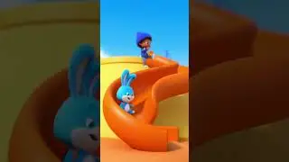 Cartoon Blue Rabbit&rsquo;s Fun Slide Adventure 🐰🎢 #KidsAdventure #FunForKids  #RabbitStory #AnimalFriends