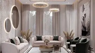 DECORACIÓN MODERNA 2025// IDEAS💡 DE SALA GLAMUROSA Y ELEGANTE CON COLORES NEUTROS Y TOQUE DE LUJO ✨️