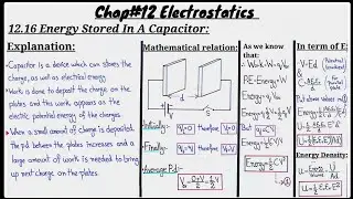 12.16 Energy Stored In A Capacitor