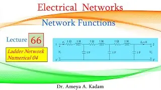 Lecture 66 Network Functions: Ladder Network (Numerical 04)