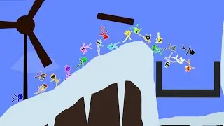 ncredibox Sprunki Race To Climb highest ice Mountain in Algodoo │ Level 13.