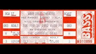 Grateful Dead - 2/16/82 - Warfield Theatre - San Francisco, CA  - aud