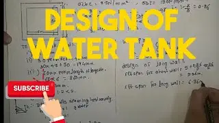 Design of R.C.C. Water Tank I Approximate method I DDRCS I MU I Hindi I