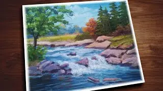 Daily Art #34 / Water stream Acrylic Painting