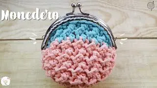 Monedero con boquilla redonda a crochet