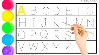 Изучение алфавита ABCD для детей | Простое письмо пунктирными линиями
