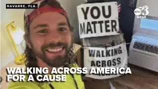 Florida man walking across America for mental health awareness and recovery