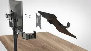 Monitor and Laptop Mount, Single Monitor Arm with Laptop Tray for 13