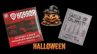 WB Horror Mystery 4 pack friendship bracelets  and a Guild of Calamity mystery pin halloween