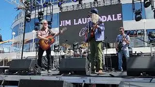 Jim Lauderdale, with Steve Poltz, on the Cayamo 2025 pool deck stage