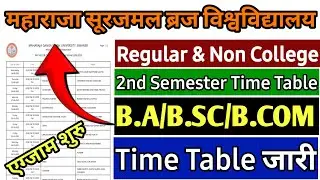 Brij University 2nd Semester Time table 2025 | Msbu University Semester Time table