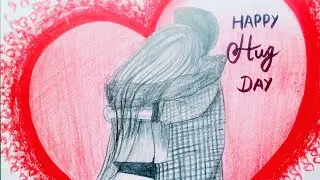 hug day special | how to draw hug day drawing | how to draw hugging a friend | hug day | #short