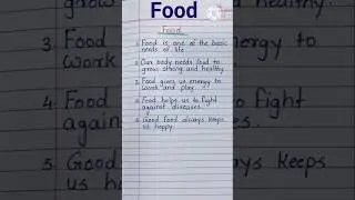 Food/ 5 lines on Food in English/ easy writing on Food/ few sentences on food #shorts #ytshorts#food