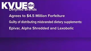 Austin company guilty of distributing misbranded dietary supplements