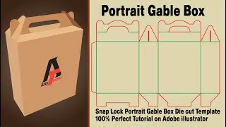 How to Create Portrait Gable Box dieline / Die cut / Template 100% Perfect Tutorial
