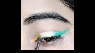 ❤️Indian Flag🇮🇳 Inspired Eye Makeup // 🇮🇳Tri Colour Eyeliner Look #shorts #youtubeshorts