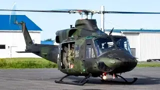 RCAF Bell CH-146 Griffon (B412) departing & landing in Drummondville (CSC3)