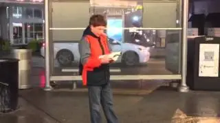 Seth Fox reading the 10 Commandments from the Bible