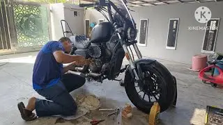 Qjmotor srv250 tukar minyak hitam